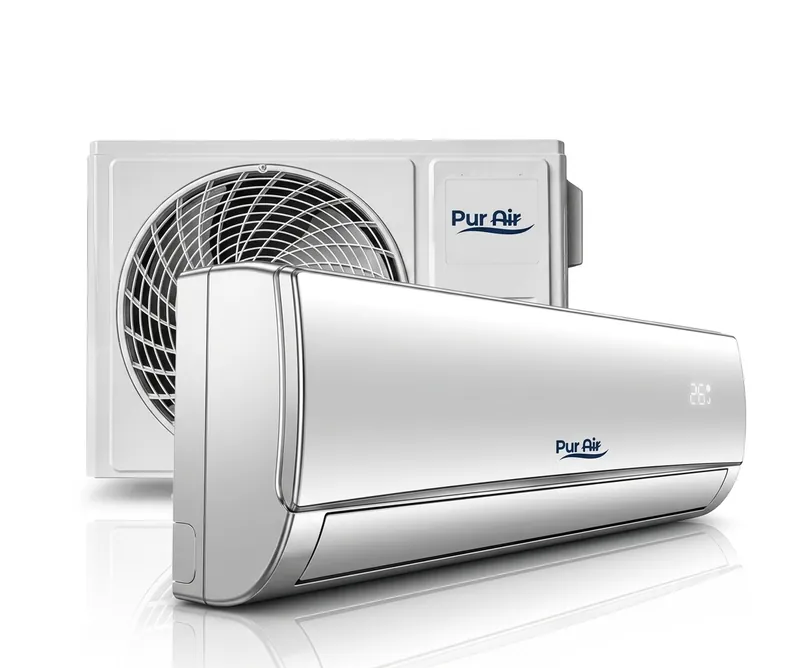 PUR AIR silver split indoor and outdoor unit